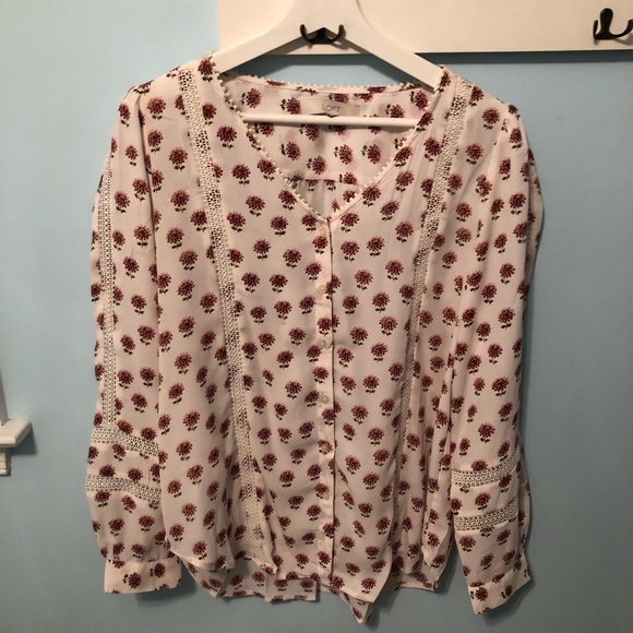 LOFT Floral Long Sleeve Blouse - Picture 3 of 8